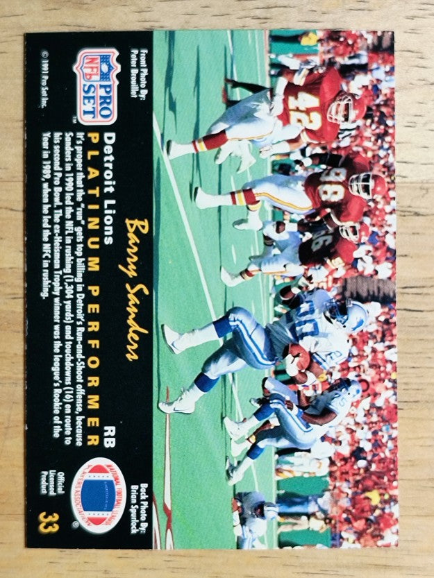 1991 Pro Set Platinum #33 Barry Sanders