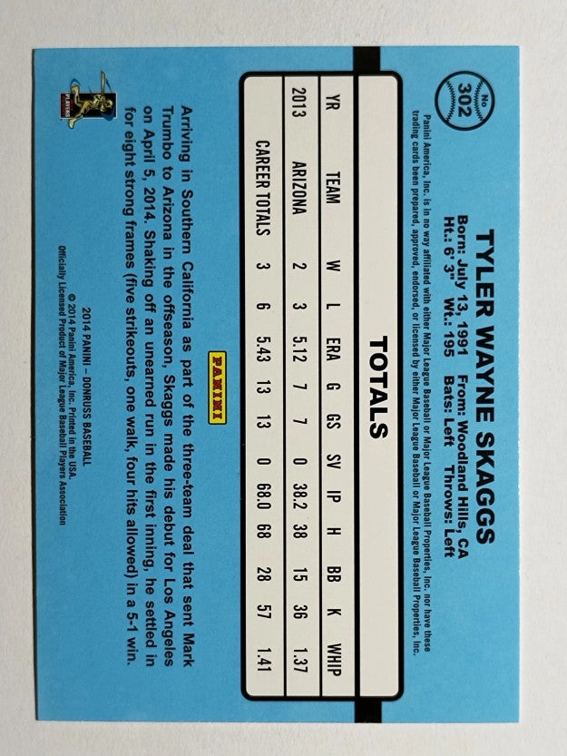 2014 Donruss #302 Tyler Skaggs