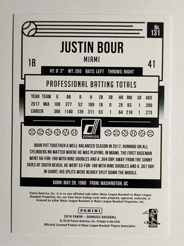 2018 Donruss #131 Justin Bour