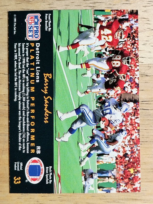 1991 Pro Set Platinum #33 Barry Sanders