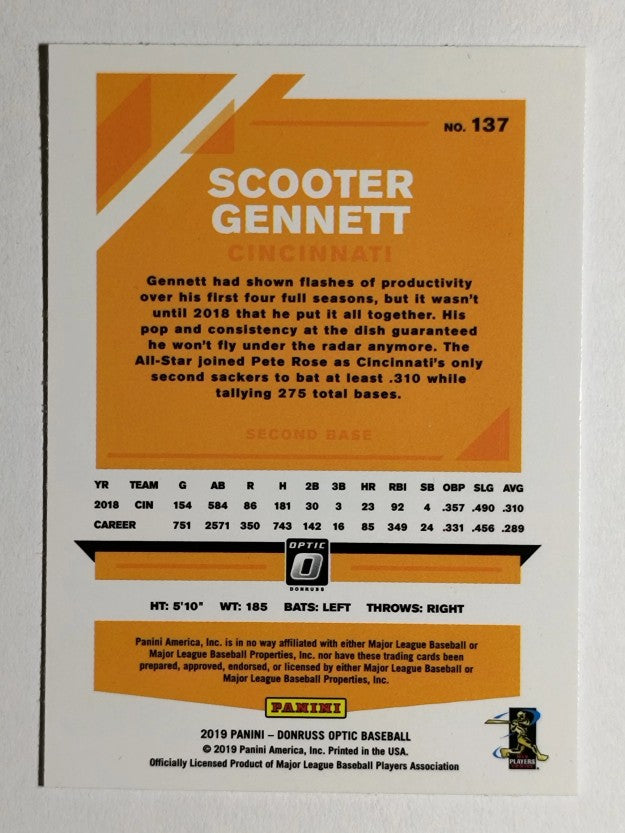 2019 Donruss Optic #137 Scooter Gennett