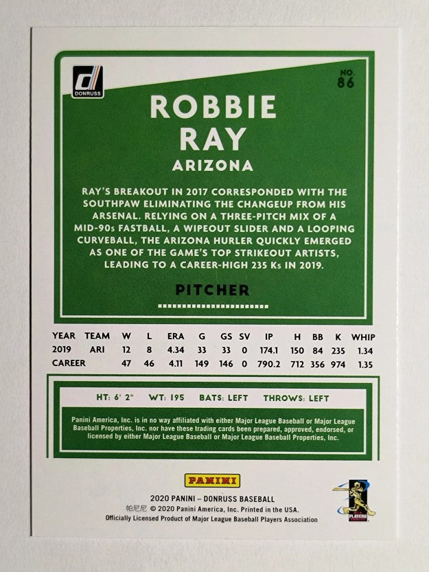 2020 Donruss #86 Robbie Ray
