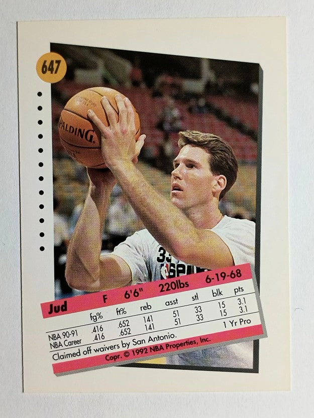 1991-92 SkyBox #647 Jud Buechler