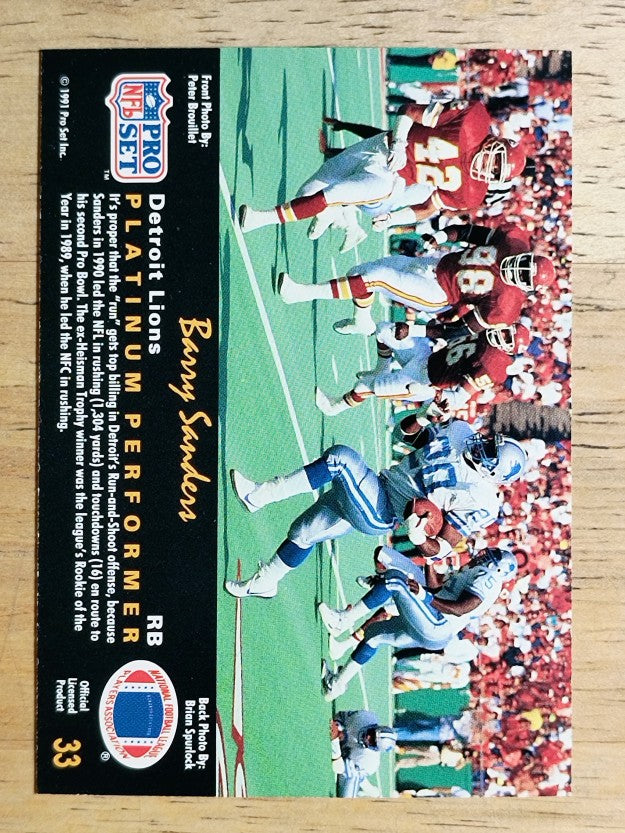 1991 Pro Set Platinum #33 Barry Sanders