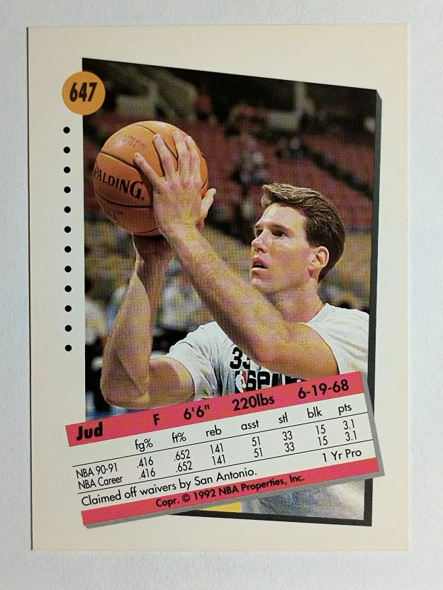 1991-92 SkyBox #647 Jud Buechler
