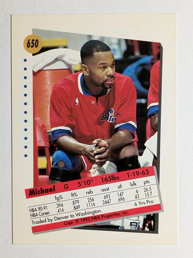 1991-92 SkyBox #650 Michael Adams