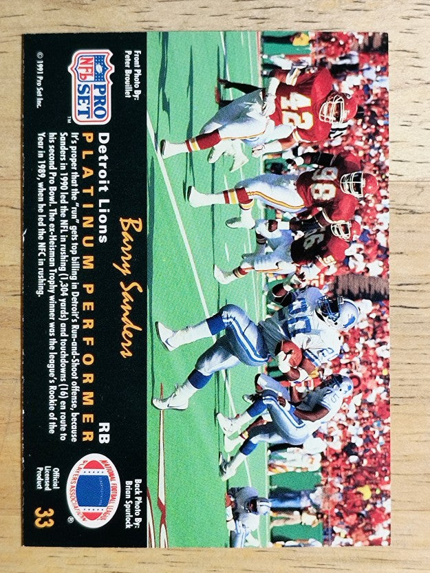 1991 Pro Set Platinum #33 Barry Sanders