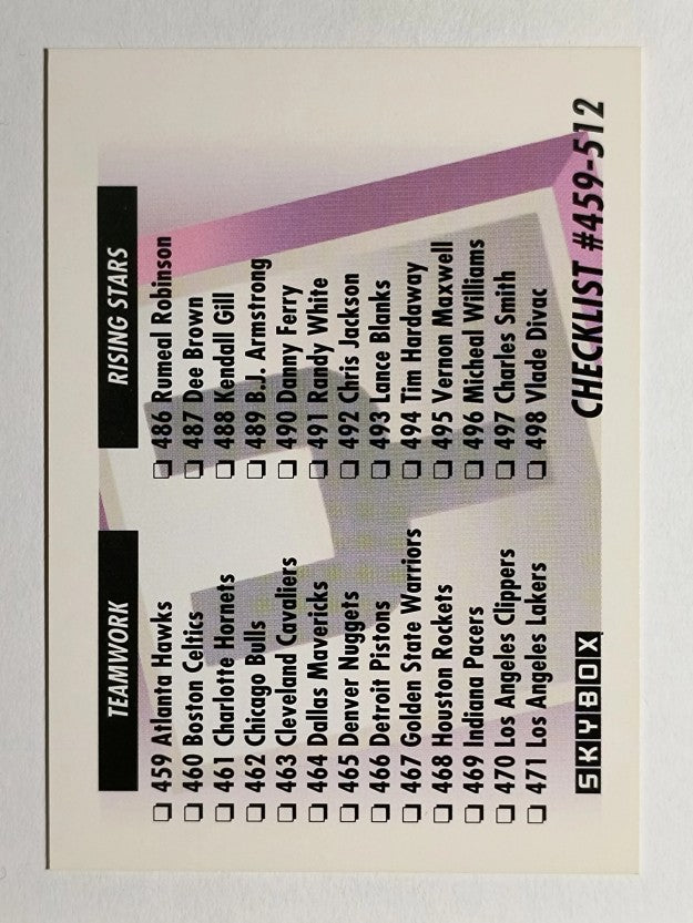 1991-92 SkyBox #656 Checklist Y/459-512
