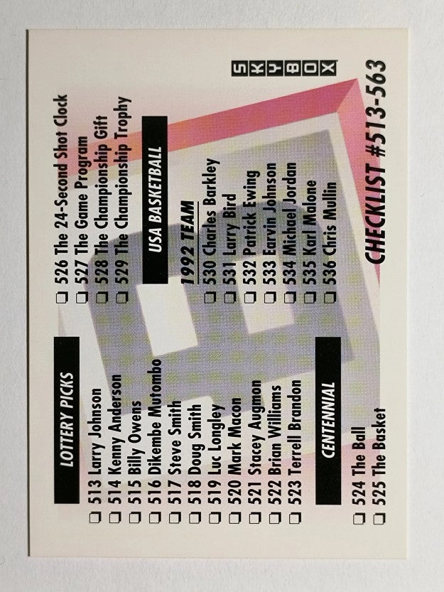1991-92 SkyBox #657 Checklist B/513-563