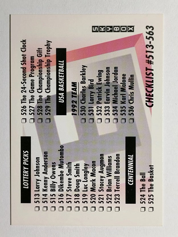 1991-92 SkyBox #657 Checklist B/513-563
