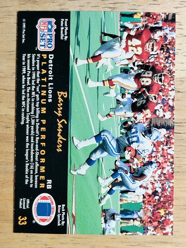 1991 Pro Set Platinum #33 Barry Sanders