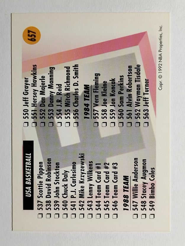 1991-92 SkyBox #657 Checklist B/(513-563)
