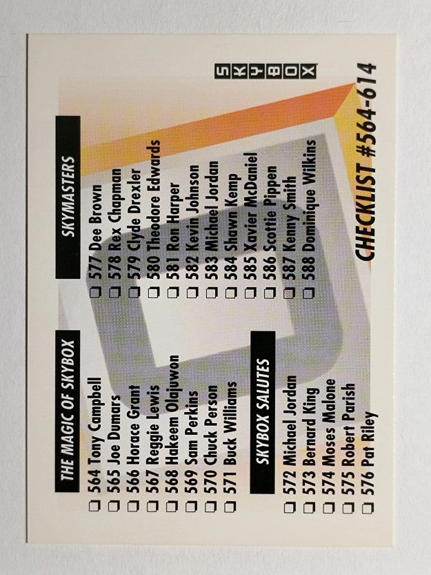 1991-92 SkyBox #658 Checklist O/564-614