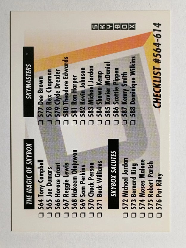 1991-92 SkyBox #658 Checklist O/564-614