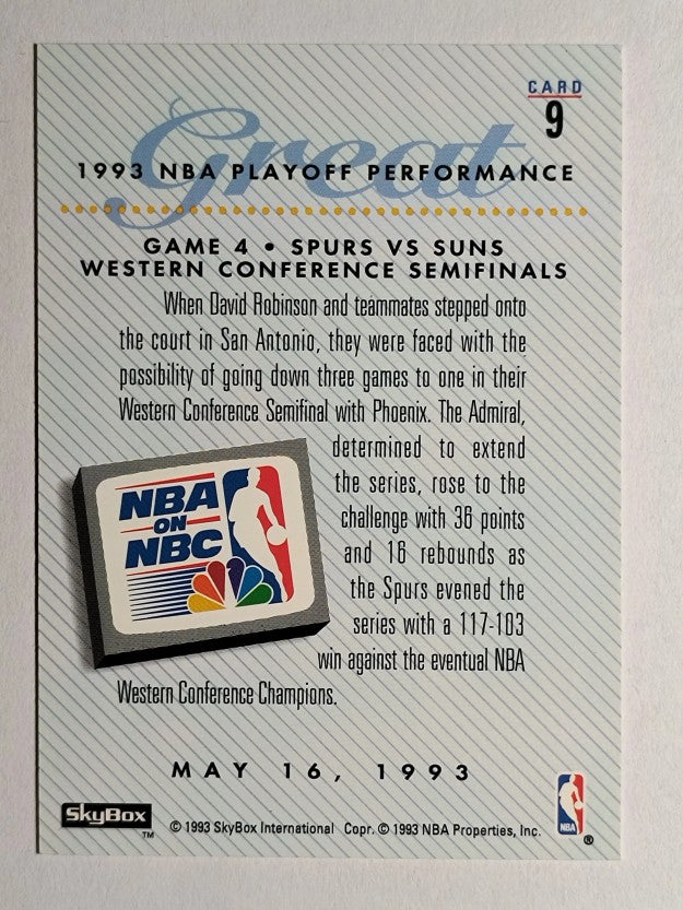 1993-94 SkyBox Premium #9 David Robinson PO