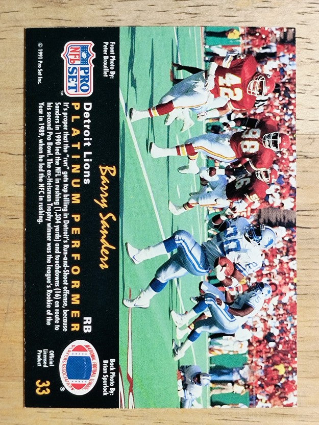 1991 Pro Set Platinum #33 Barry Sanders