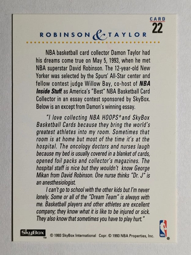 1993-94 SkyBox Premium #22 David Robinson IS