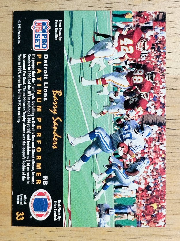 1991 Pro Set Platinum #33 Barry Sanders