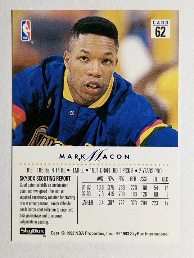 1993-94 SkyBox Premium #62 Mark Macon