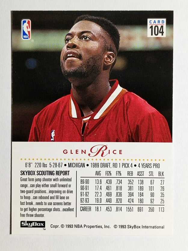 1993-94 SkyBox Premium #104 Glen Rice