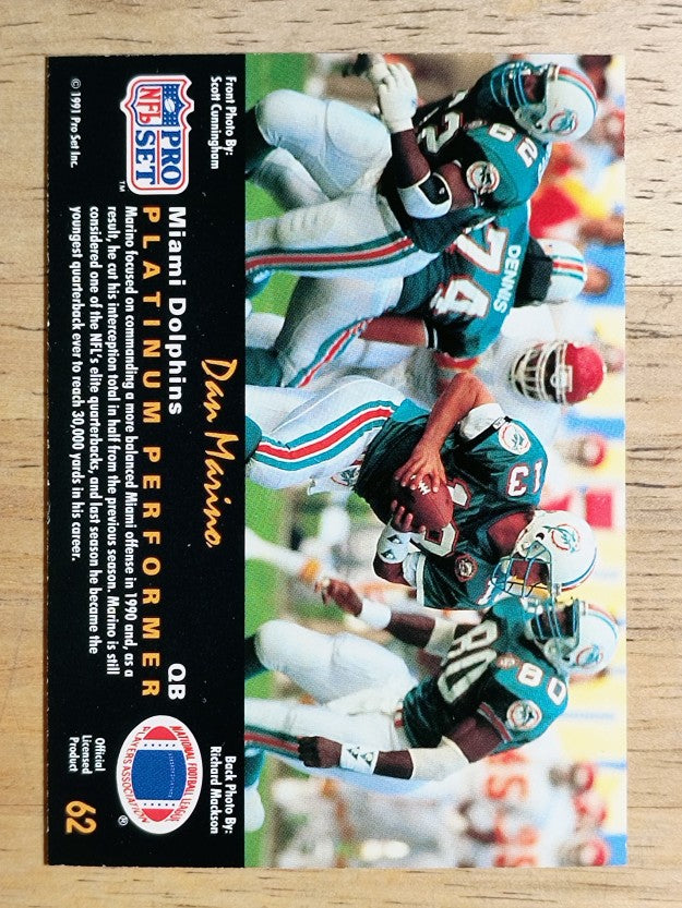 1991 Pro Set Platinum #62 Dan Marino