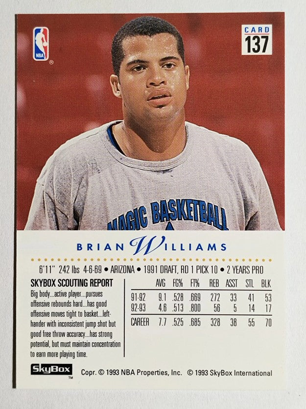 1993-94 SkyBox Premium #137 Brian Williams
