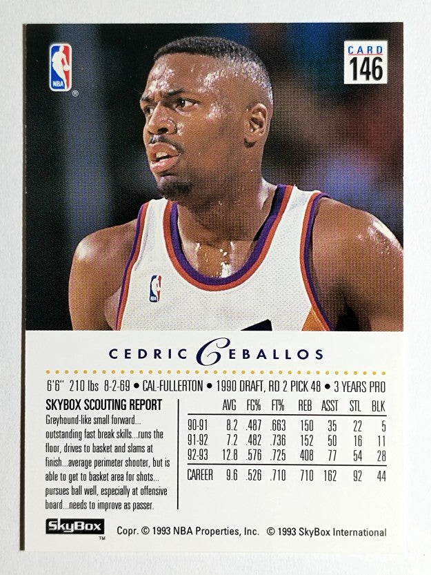 1993-94 SkyBox Premium #146 Cedric Ceballos