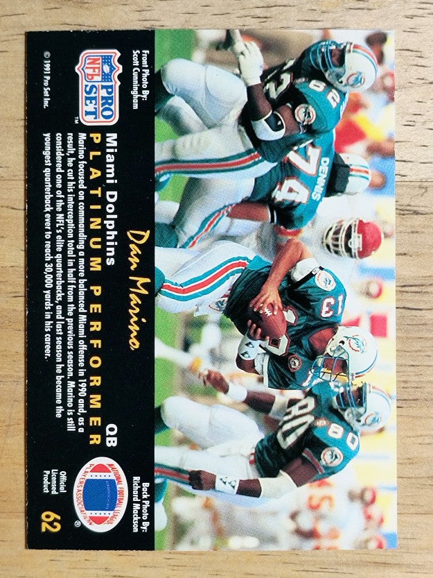 1991 Pro Set Platinum #62 Dan Marino