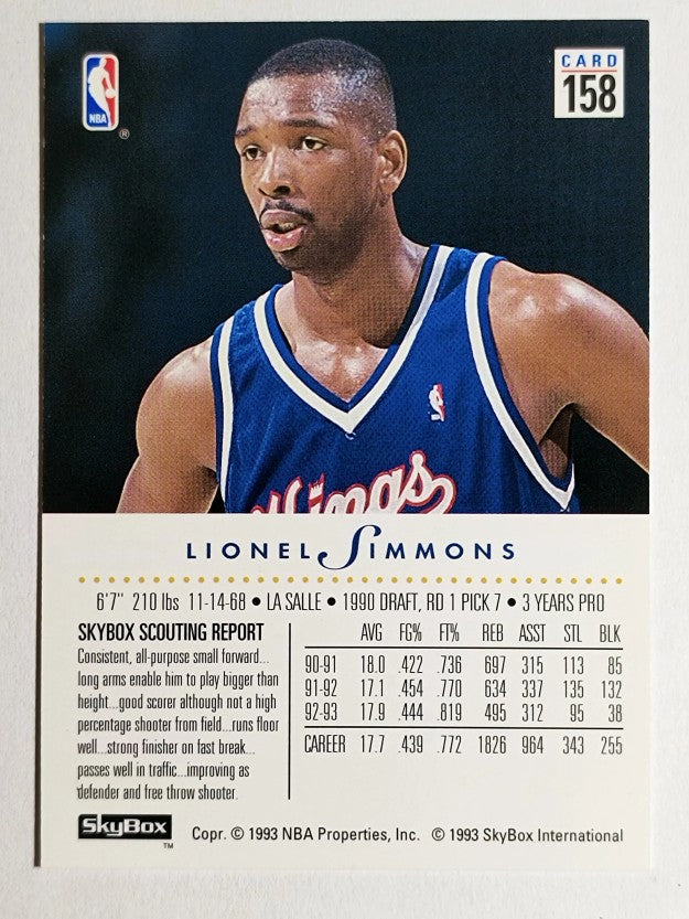1993-94 SkyBox Premium #158 Lionel Simmons