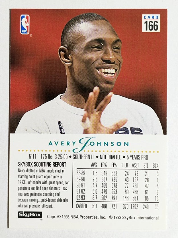 1993-94 SkyBox Premium #166 Avery Johnson
