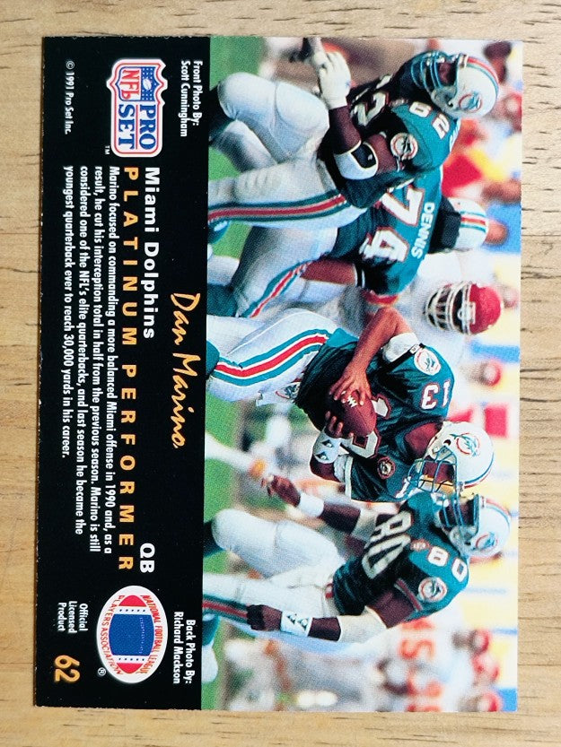 1991 Pro Set Platinum #62 Dan Marino