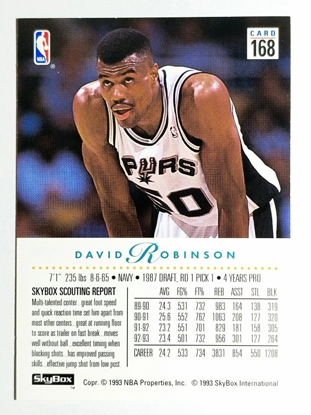 1993-94 SkyBox Premium #168 David Robinson (NM)