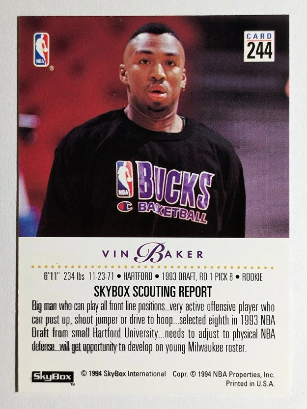 1993-94 SkyBox Premium #244 Vin Baker RC