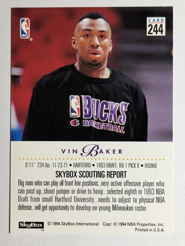 1993-94 SkyBox Premium #244 Vin Baker RC