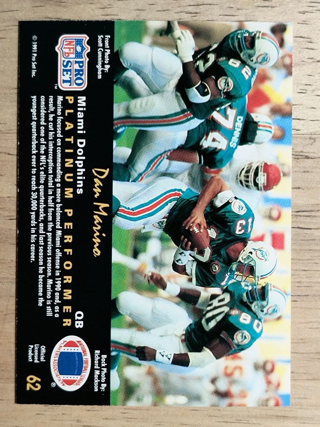 1991 Pro Set Platinum #62 Dan Marino