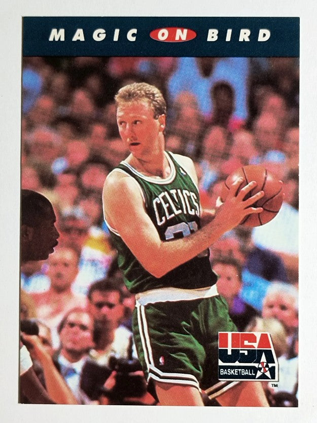 1992 SkyBox USA #102 Magic Johnson on Larry Bird (NM)