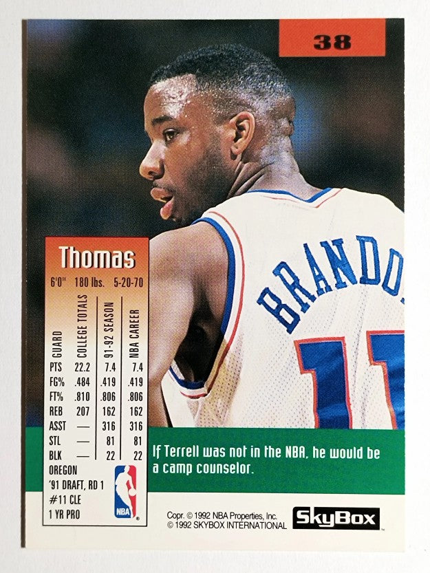 1992-93 SkyBox #38 Terrell Brandon
