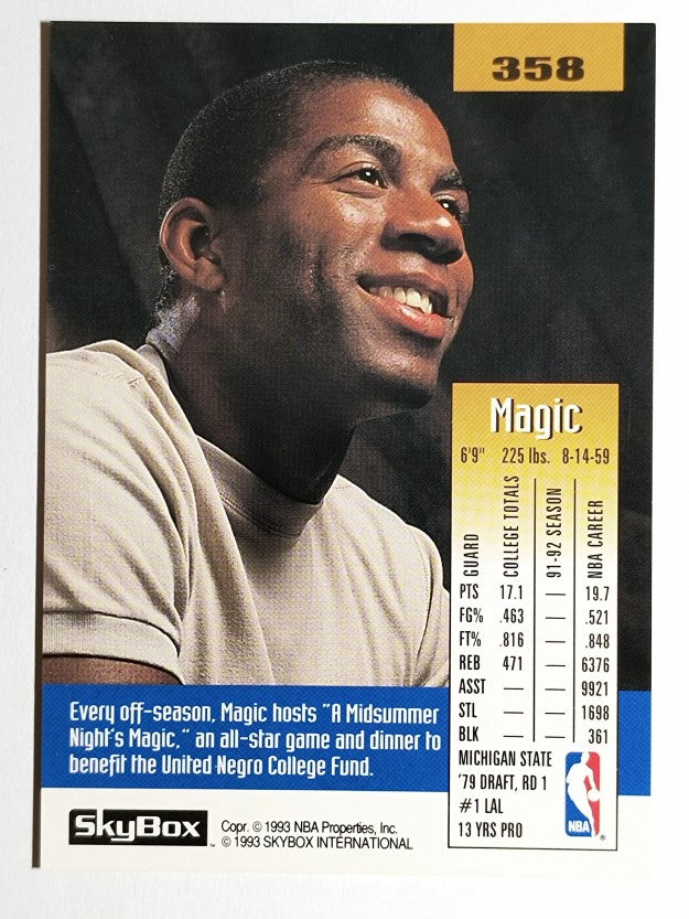 1992-93 SkyBox #358 Magic Johnson (NM)