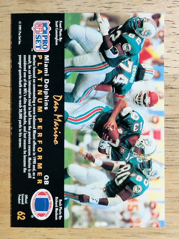 1991 Pro Set Platinum #62 Dan Marino