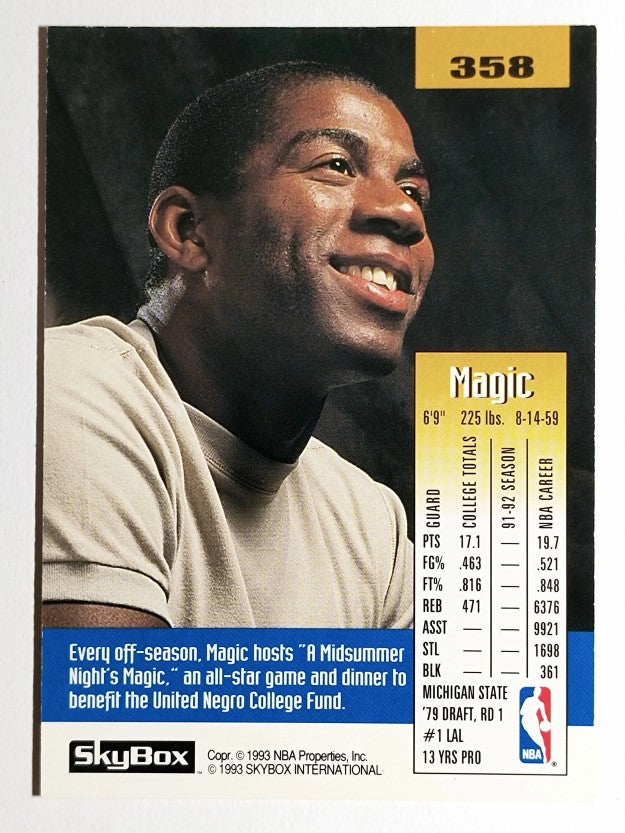 1992-93 SkyBox #358 Magic Johnson (NM)