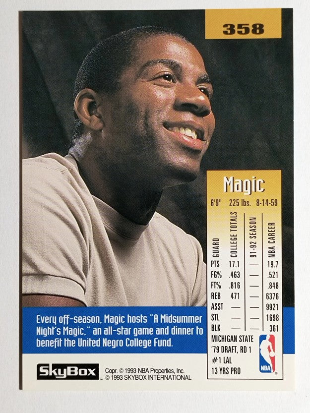 1992-93 SkyBox #358 Magic Johnson (NM)