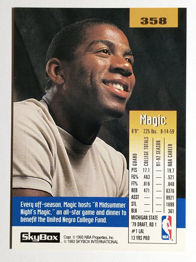1992-93 SkyBox #358 Magic Johnson (NM)