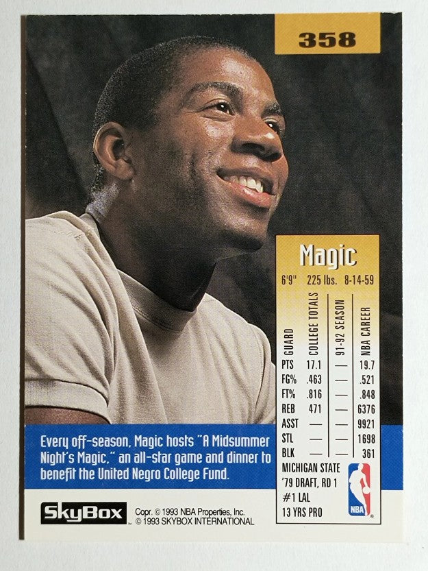 1992-93 SkyBox #358 Magic Johnson