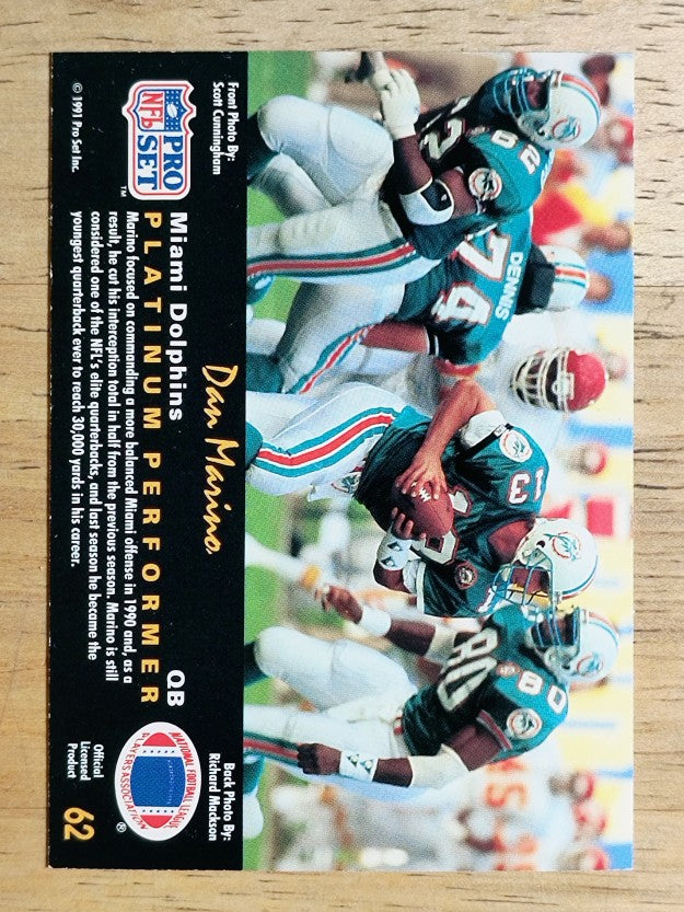 1991 Pro Set Platinum #62 Dan Marino