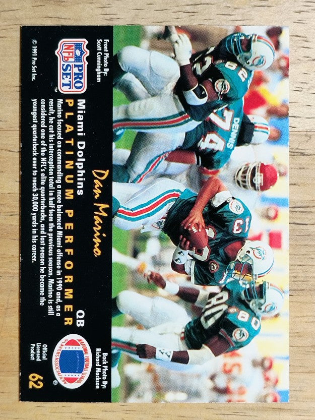 1991 Pro Set Platinum #62 Dan Marino