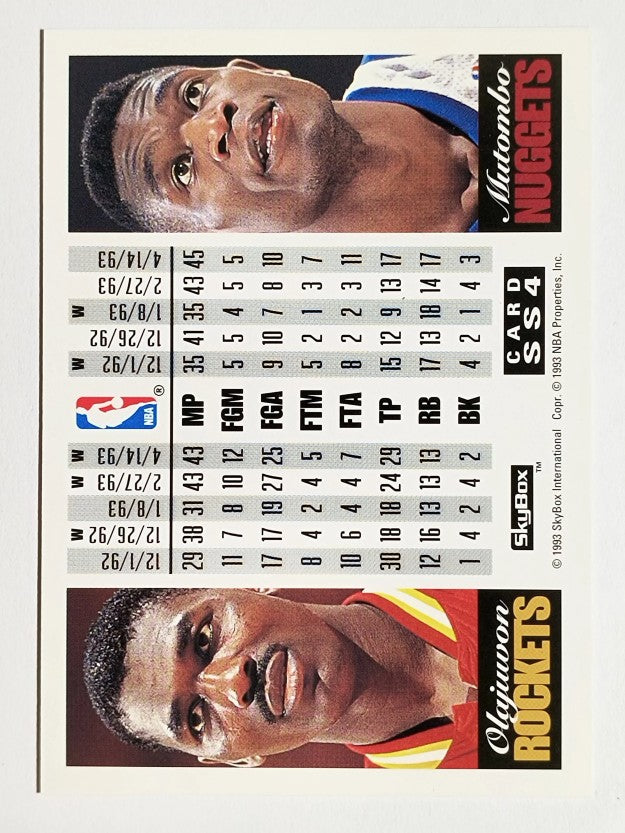 1993-94 SkyBox Premium Showdown Series #SS4 Hakeem Olajuwon/Dikembe Mutombo
