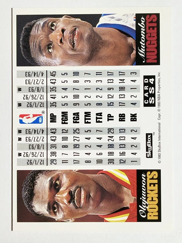 1993-94 SkyBox Premium Showdown Series #SS4 Hakeem Olajuwon/Dikembe Mutombo