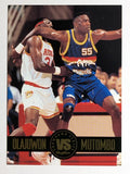 1993-94 SkyBox Premium Showdown Series #SS4 Hakeem Olajuwon/Dikembe Mutombo (NM)