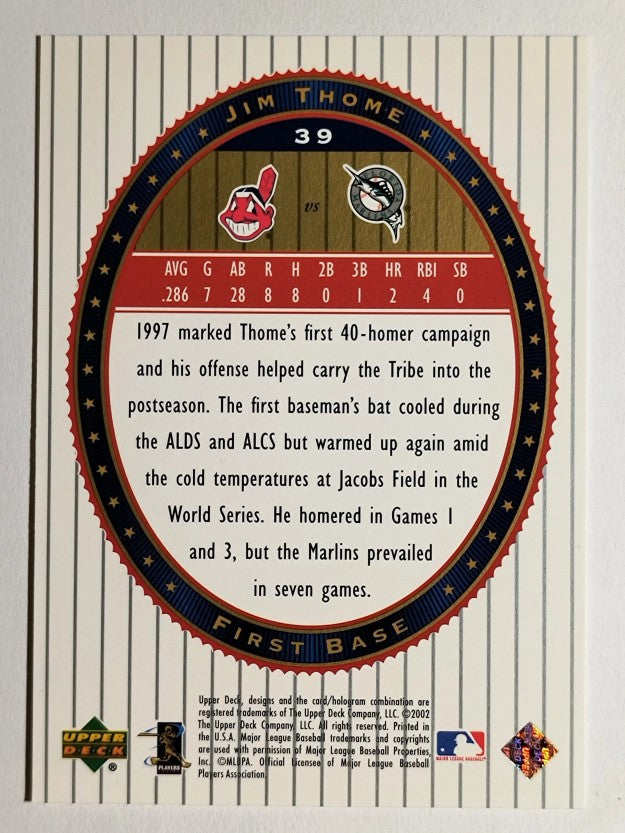 2002 Upper Deck World Series Heroes #39 Jim Thome