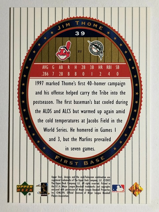 2002 Upper Deck World Series Heroes #39 Jim Thome